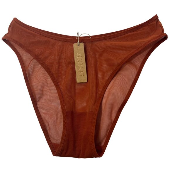 SKIMS Mesh High Cut Brief +‎ Bikini  Lot of 2 Chili Sienna XXS - Picture 3 of 10
